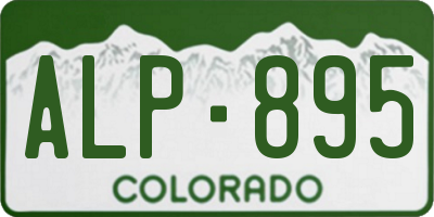 CO license plate ALP895