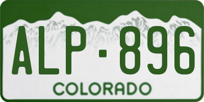 CO license plate ALP896
