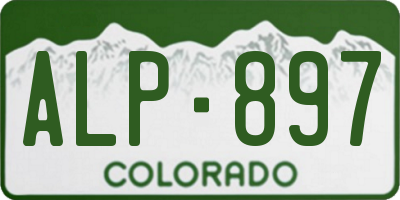 CO license plate ALP897