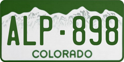 CO license plate ALP898