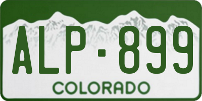 CO license plate ALP899