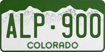 CO license plate ALP900
