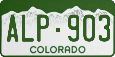 CO license plate ALP903
