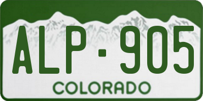CO license plate ALP905