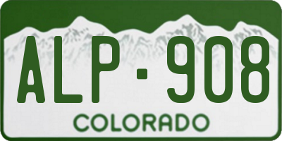 CO license plate ALP908