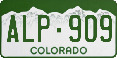 CO license plate ALP909