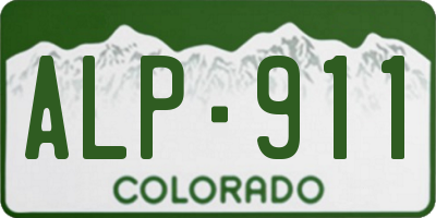 CO license plate ALP911