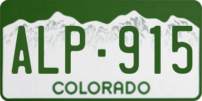 CO license plate ALP915