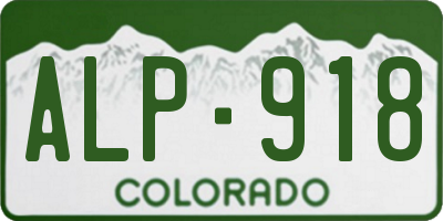 CO license plate ALP918
