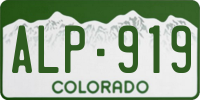 CO license plate ALP919