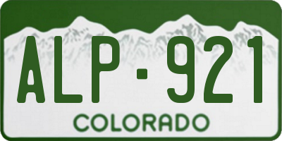 CO license plate ALP921