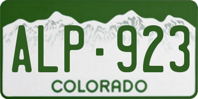 CO license plate ALP923