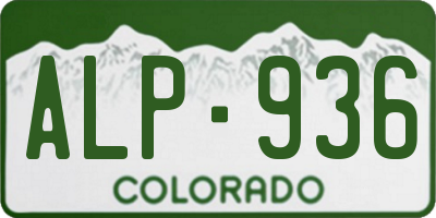 CO license plate ALP936