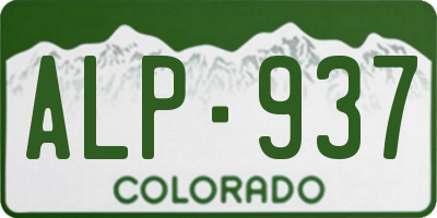 CO license plate ALP937