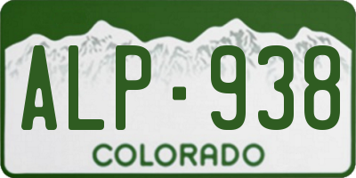 CO license plate ALP938
