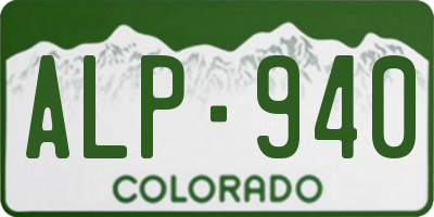 CO license plate ALP940