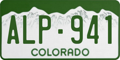 CO license plate ALP941