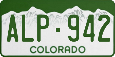 CO license plate ALP942