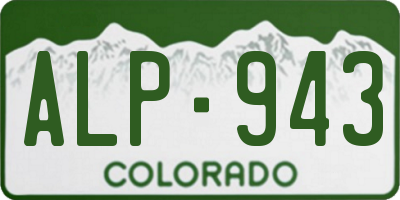 CO license plate ALP943