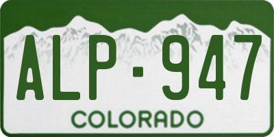 CO license plate ALP947