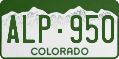 CO license plate ALP950