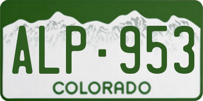 CO license plate ALP953