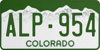 CO license plate ALP954