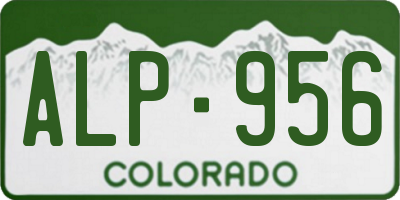 CO license plate ALP956