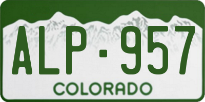 CO license plate ALP957