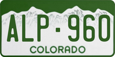 CO license plate ALP960