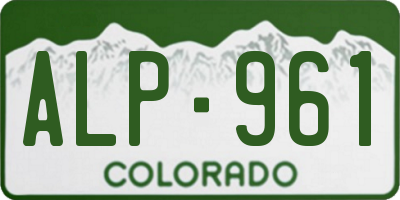 CO license plate ALP961
