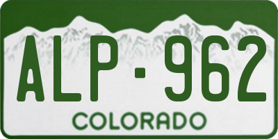 CO license plate ALP962