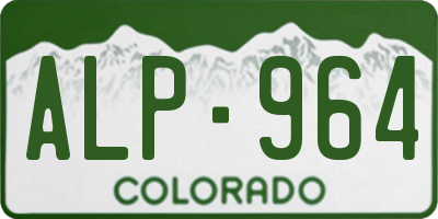 CO license plate ALP964