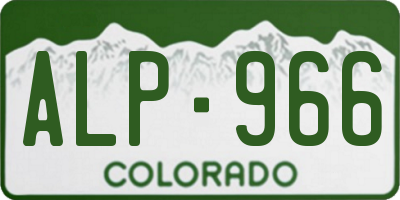 CO license plate ALP966