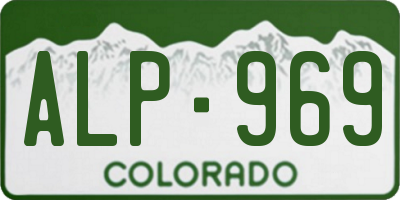 CO license plate ALP969