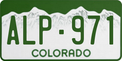 CO license plate ALP971