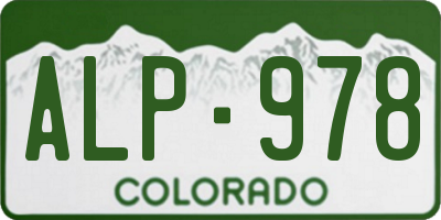 CO license plate ALP978