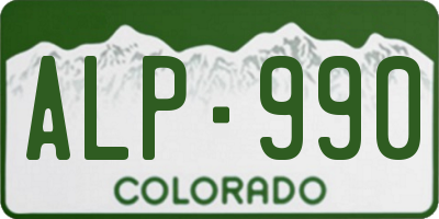 CO license plate ALP990