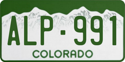 CO license plate ALP991