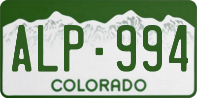 CO license plate ALP994