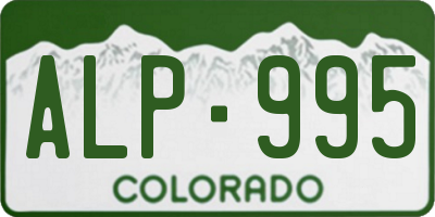 CO license plate ALP995