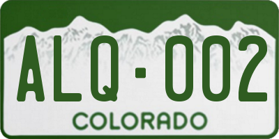 CO license plate ALQ002