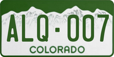 CO license plate ALQ007