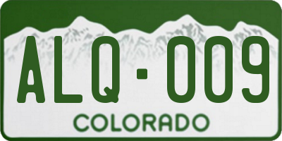 CO license plate ALQ009