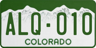 CO license plate ALQ010