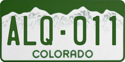 CO license plate ALQ011