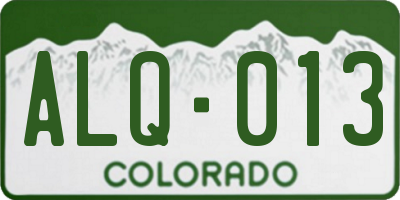 CO license plate ALQ013