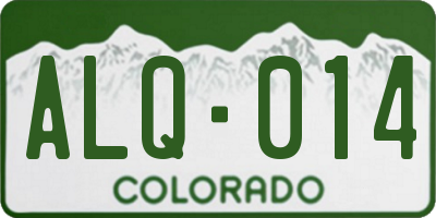 CO license plate ALQ014