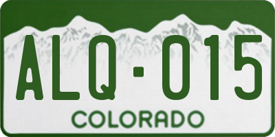CO license plate ALQ015