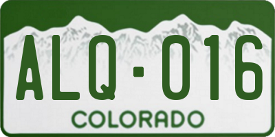 CO license plate ALQ016